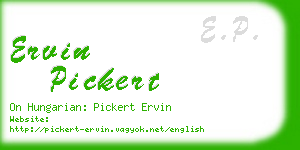 ervin pickert business card